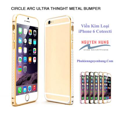 Ốp viền kim loại đính đá iPhone 6 Coteecti cao cấp